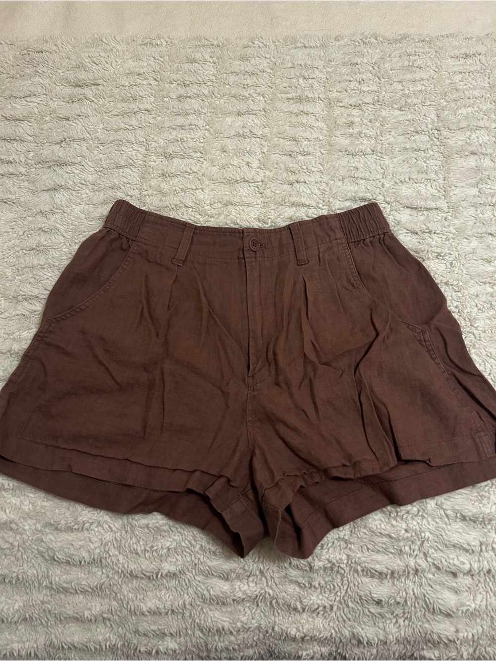 Madewell Mauve Linen Shorts